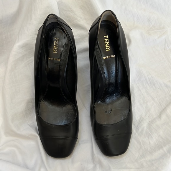 Fendi spiky block back heels leather 41 - Picture 4 of 5